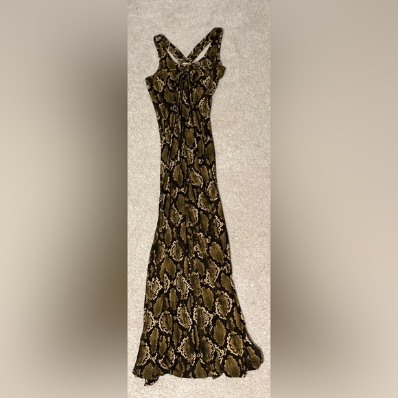 Michael Kors snake print maxi dress W/ one sided slit up leg size M - Picture 9 of 13